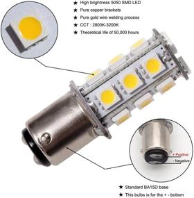 img 1 attached to Лампа GRV Ba15d 1142 1076 LED 18-5050SMD AC/DC 12V-24V: Очень Яркая для автодома, лодки и трейлера - Теплый белый свет (упаковка из 2)