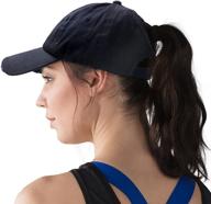 🧢 ponytail dad cap: unisex distressed high bun baseball cap with ponytail hole - classic plain cotton logo