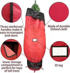 img 3 attached to 🎄 Premium Upright Christmas Tree Storage Bag - Fits up to 10 Foot Tall Artificial Trees | Durable 600D Canvas Fabric Container | Easy & Convenient Holiday Storage Solution