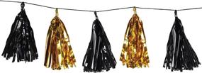 img 2 attached to 🎉 Beistle Metallic Tassel Garlands - Black/Gold, 2 Piece Set, 9.75" x 8' - Stunning Party Decor!