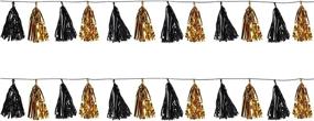 img 3 attached to 🎉 Beistle Metallic Tassel Garlands - Black/Gold, 2 Piece Set, 9.75" x 8' - Stunning Party Decor!