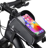 🚲 waterproof bike phone front frame bag - top tube cycling bags bicycle phone bag bike phone case holder accessories cycling pouch compatible with iphone 11 xs max xr fit 6.5” logo