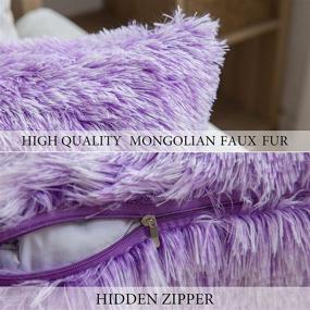 img 3 attached to 🟣 MIULEE 2-Pack Ultra Soft Fluffy Throw Pillow Covers - Plush Double-Sided Faux Fur Cushion Cases for Sofa, Bedroom, Car - Purple Ombre 18x18 Inch