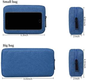 img 3 attached to 👜 Compact and Versatile Universal Electronics Accessories Organizer Bag – Blue, Small+Big