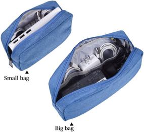 img 2 attached to 👜 Compact and Versatile Universal Electronics Accessories Organizer Bag – Blue, Small+Big