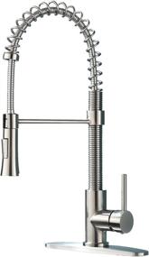 img 4 attached to 🚰 KINGO HOME Kitchen Faucet with Pull Down Sprayer: Stainless Steel High Arc Single Handle Sink Faucet for Modern Farmhouse Spring Kitchen