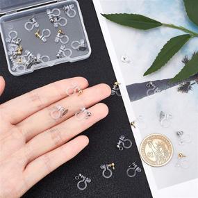 img 1 attached to 📎 UNICRAFTALE 30pcs Clip-on Earring Findings: Stainless Steel Components in Golden & Stainless Steel Color for DIY Earring Jewelry Making