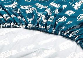 img 2 attached to 🏕️ Camco Life is Better at The Campsite Queen-Size Bed Sheets - Complete Set with Fitted Sheet, Flat Sheet, and 2 Pillowcases - Blue RV Print 53298