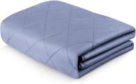 🔵 yolipuli 20 lb queen size adult weighted blanket, 60'' x 80'', premium glass beads and 100% cotton filling, blue logo