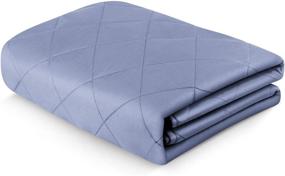 img 3 attached to 🔵 YOLIPULI 20 lb Queen Size Adult Weighted Blanket, 60'' x 80'', Premium Glass Beads and 100% Cotton Filling, Blue