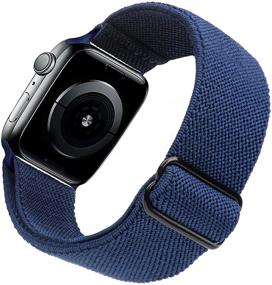 img 4 attached to 🙌 Премиальный синий растяжимый регулируемый ремешок Arae для Apple Watch | 38/40/41мм | Серия 7 6 5 4 SE 3 2 1 | Женский Мужской