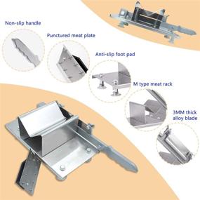 img 1 attached to 🔪 Улучшенная версия механической нарезки и резки ColouredPeas - Более толстая нержавеющая стальная кухонная машинка для нарезки говяжьего рулона, баранины, куска сыра и овощей - Идеальная машинка для нарезки для горячего покера и шабу