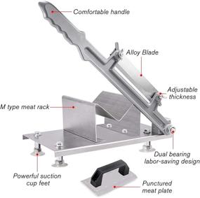 img 3 attached to 🔪 Улучшенная версия механической нарезки и резки ColouredPeas - Более толстая нержавеющая стальная кухонная машинка для нарезки говяжьего рулона, баранины, куска сыра и овощей - Идеальная машинка для нарезки для горячего покера и шабу
