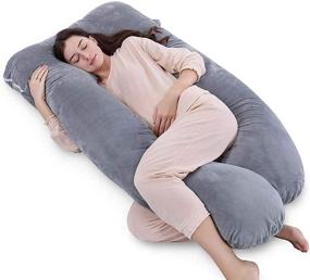 img 4 attached to 🤰 GLEBANY Premium Quality Pregnancy Pillow with Cooling Gel Infusion and Added Support - U Shaped Full Body Maternity Pillow for Enhanced Comfort - Customizable Memory Foam with Reinforced Washable Cover 55 x 31
