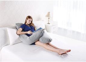 img 1 attached to 🤰 GLEBANY Premium Quality Pregnancy Pillow with Cooling Gel Infusion and Added Support - U Shaped Full Body Maternity Pillow for Enhanced Comfort - Customizable Memory Foam with Reinforced Washable Cover 55 x 31