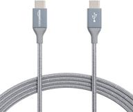 кабель быстрой зарядки высокой скорости: amazon basics 10 футов темно-серый нейлон usb-c на usb-c 2.0 логотип