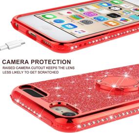 img 1 attached to 🎧 GW USA Glitter Ring Stand Case для iPod Touch 6/5 - Красный, Блестящий Алмазный 2-в-1 Чехол из Твердого ТПУ для Apple iPod Touch 5/6 поколения