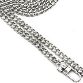 img 3 attached to 🔗 DIY Iron Flat Chain Strap - 8mm Wide Handbag Chains Accessories - Silver Purse Straps - Shoulder Cross Body Replacement Straps with Metal Buckles