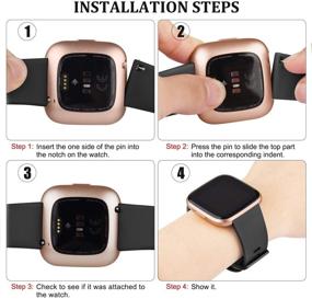 img 2 attached to 📱 Набор ремешков для Fitbit Versa 2 и Versa Sport Bands 2 - Классические мягкие силиконовые ремешки для женщин и мужчин - маленький размер, черный и белый.