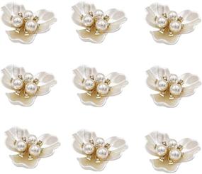 img 3 attached to 🌸 20pcs Rhinestone Faux Pearl Flower Buttons Beads Decorative Flatback Buttons for Crafts Sewing Scrapbooking DIY - Embellishments