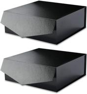 🎁 large black gift boxes with lids - malicplus 2-pack - 12x12x5 inches - groomsman proposal boxes - sturdy boxes with magnetic closure - grass texture black logo