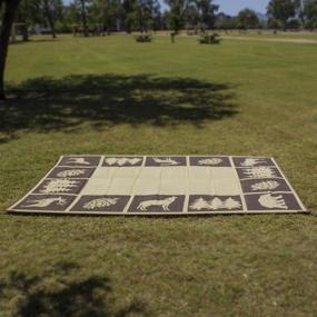 img 3 attached to 🏕️ Outdoor Patio RV Camping Hunter Mat (Brown/Beige), REVERSIBLE MATS - 6x9 Feet