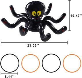 img 2 attached to 🕷️ Halloween Inflatable Spiders Ring Toss Game Set - Pack of 2 | Kids Carnival School Party Favors | Holiday Decoration Novelty Toy | Outdoor/Indoor Spooky Creepy Game | Max Fun