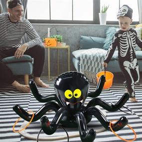 img 1 attached to 🕷️ Halloween Inflatable Spiders Ring Toss Game Set - Pack of 2 | Kids Carnival School Party Favors | Holiday Decoration Novelty Toy | Outdoor/Indoor Spooky Creepy Game | Max Fun