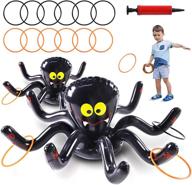 🕷️ halloween inflatable spiders ring toss game set - pack of 2 | kids carnival school party favors | holiday decoration novelty toy | outdoor/indoor spooky creepy game | max fun logo