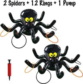 img 3 attached to 🕷️ Halloween Inflatable Spiders Ring Toss Game Set - Pack of 2 | Kids Carnival School Party Favors | Holiday Decoration Novelty Toy | Outdoor/Indoor Spooky Creepy Game | Max Fun