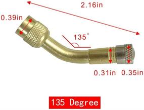 img 3 attached to 🔧 3-пакет угловых универсальных металлических продлителей для вентилей 135 градусов для автомобилей, мотоциклов, велосипедов, грузовиков, дома на колесах и скутеров - золотистый