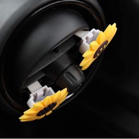 img 3 attached to INEBIZ Car Charm: Adorable Yellow Sunflower Car Air Vent Decorations with Creative Fragrance Air Freshener Holder & Container