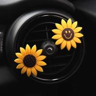 inebiz car charm: adorable yellow sunflower car air vent decorations with creative fragrance air freshener holder & container logo