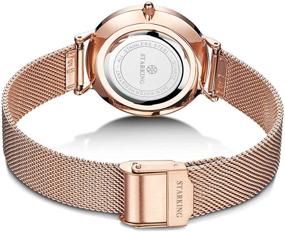 img 2 attached to Starking Women's Fashion Watch: Analog Quartz, Stainless Steel Mesh Band, 3 ATM Waterproof