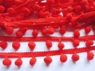 🎀 teemico 20 yards mini pom pom trim ball fringe ribbon - sewing accessory (red) logo