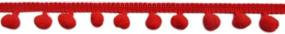 img 1 attached to 🎀 Teemico 20 Yards Mini Pom Pom Trim Ball Fringe Ribbon - Sewing Accessory (Red)