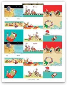 img 1 attached to 72 Beach-Themed Gift Tag Stickers - Assorted Christmas Beach Stickers for Presents