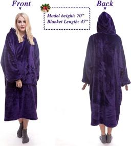 img 3 attached to 👚 Wearable Blanket Hoodie for Women - Cozy Oversized Blanket Sweatshirt with Sleeves, Giant Pocket, and Elderly-Friendly Design in Purple