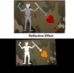 img 3 attached to 🏴 Blackbeard Pirate Flag Patch - IR Infrared Reflective Patch for Tactical Military Gear - Hook and Loop Fastener Backed Applique