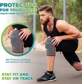 img 2 attached to Single Wrap Knee Support Brace - Compression Sleeve Stabilizer for Running, Weightlifting, Soccer, Basketball - Best for Arthritis, ACL, MCL, Meniscus, Patella - Protector for Men and Women - Joint Pain Relief