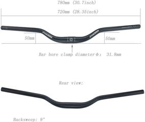 img 3 attached to 🚴 UPANBIKE MTB Mountain Bike Extra Long Handlebar φ31.8mm 720mm/780mm Riser Bar for Enhanced Cycling Experience