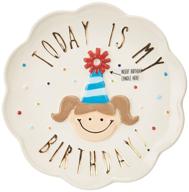 🎂 mud pie birthday celebration candle plate for girls, 8 x 8 logo