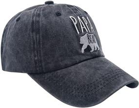 img 3 attached to 🧢 Waldeal Men's Papa Bear Denim Baseball Cap - Embroidered, Adjustable, Washed Dad Hat