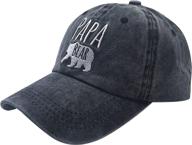 🧢 waldeal men's papa bear denim baseball cap - embroidered, adjustable, washed dad hat logo