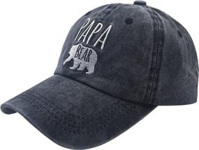 img 4 attached to 🧢 Waldeal Men's Papa Bear Denim Baseball Cap - Embroidered, Adjustable, Washed Dad Hat