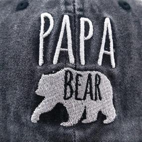 img 1 attached to 🧢 Waldeal Men's Papa Bear Denim Baseball Cap - Embroidered, Adjustable, Washed Dad Hat