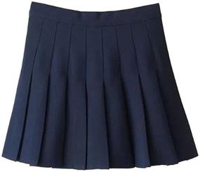 img 4 attached to 👗 Stylish Women's School Uniforms: Plaid Pleated Clothing for Females