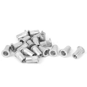 img 2 attached to 🔩 M5 Flat Head Rivet Nut Insert Nutsert - Pack of 20, Silver Tone - uxcell A16041900UX0337
