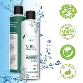 img 3 attached to 💦 Woman To Woman Naturals Chic Collection Hydrating Hair Conditioner - Organic Olive, Sweet Almond Oil, Green Tea Hair Conditioner - Deep Moisturizing & Nourishing Hair Thickening Conditioner - 8.45 fL. Oz, 250 ml Product Name: Intense Hydration & Thickening Formula with Organic Oils