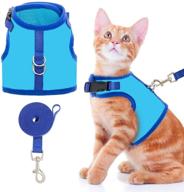 escape proof cat harness with leash - stylish mesh cat dog walking harness leads, adjustable for kitties puppies small animals logo